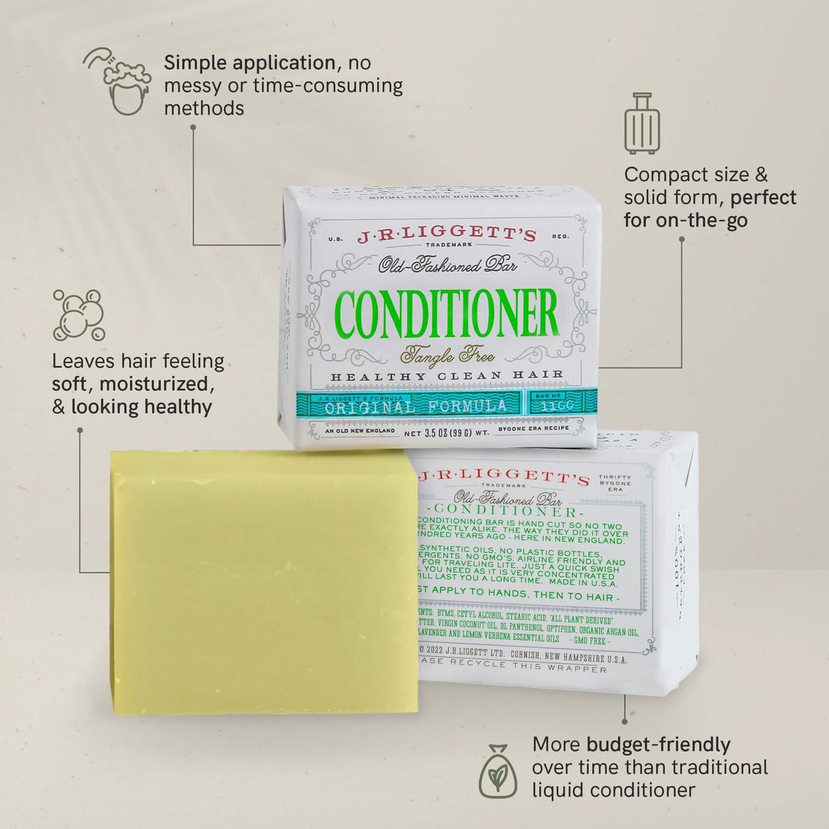 J.R.LIGGETT'S conditioner bar for quick travel conditioning.