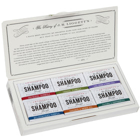 J.R.LIGGETT'S mini sampler pack-shot with six bars for versatile hair care