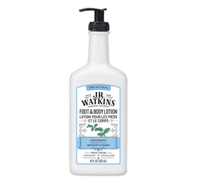 J.R. Watkins Peppermint Lotion bottle front highlighting hydration