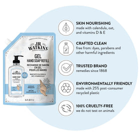 J.R. Watkins Ocean Breeze pump-top dispensing close-up for easy use