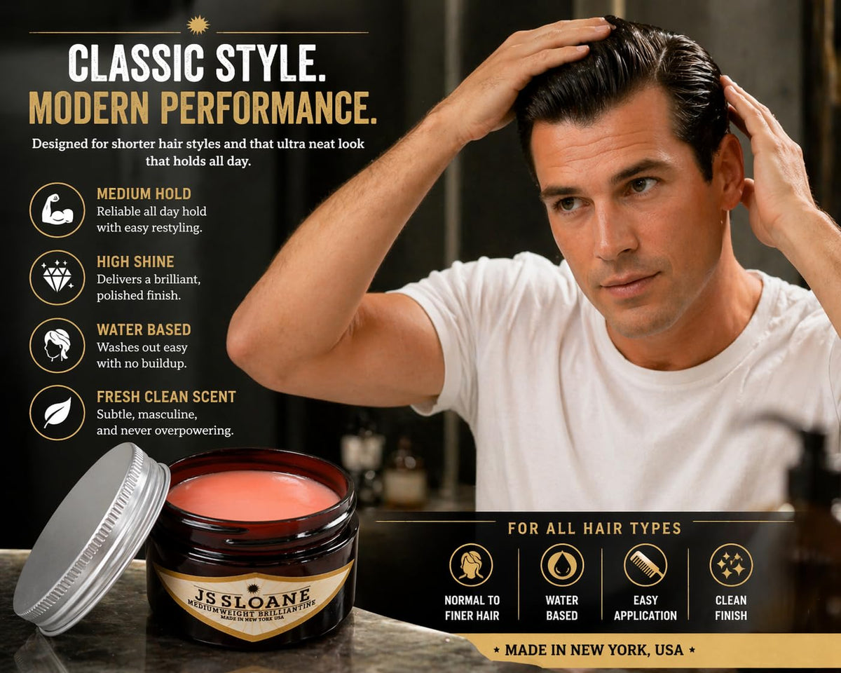 JS Sloane pomade bottle for travel, spill-free storage