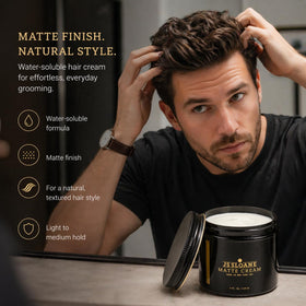 JS Sloane Matte Cream hair application demonstrates flexible hold