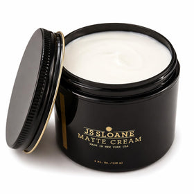 JS Sloane Matte Cream hand dispense demonstrates easy application and texture