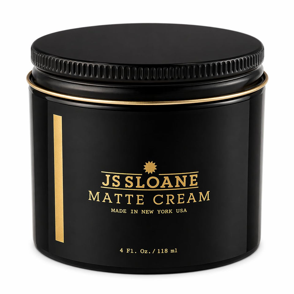 JS Sloane Matte Cream jar close-up showing natural matte finish and texture