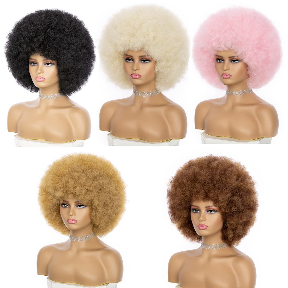 JSDshine Soft Afro Wig 70s packaging and net protecting the curls