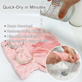 Jseng microfiber towel with elastic band provides a secure, adjustable fit.