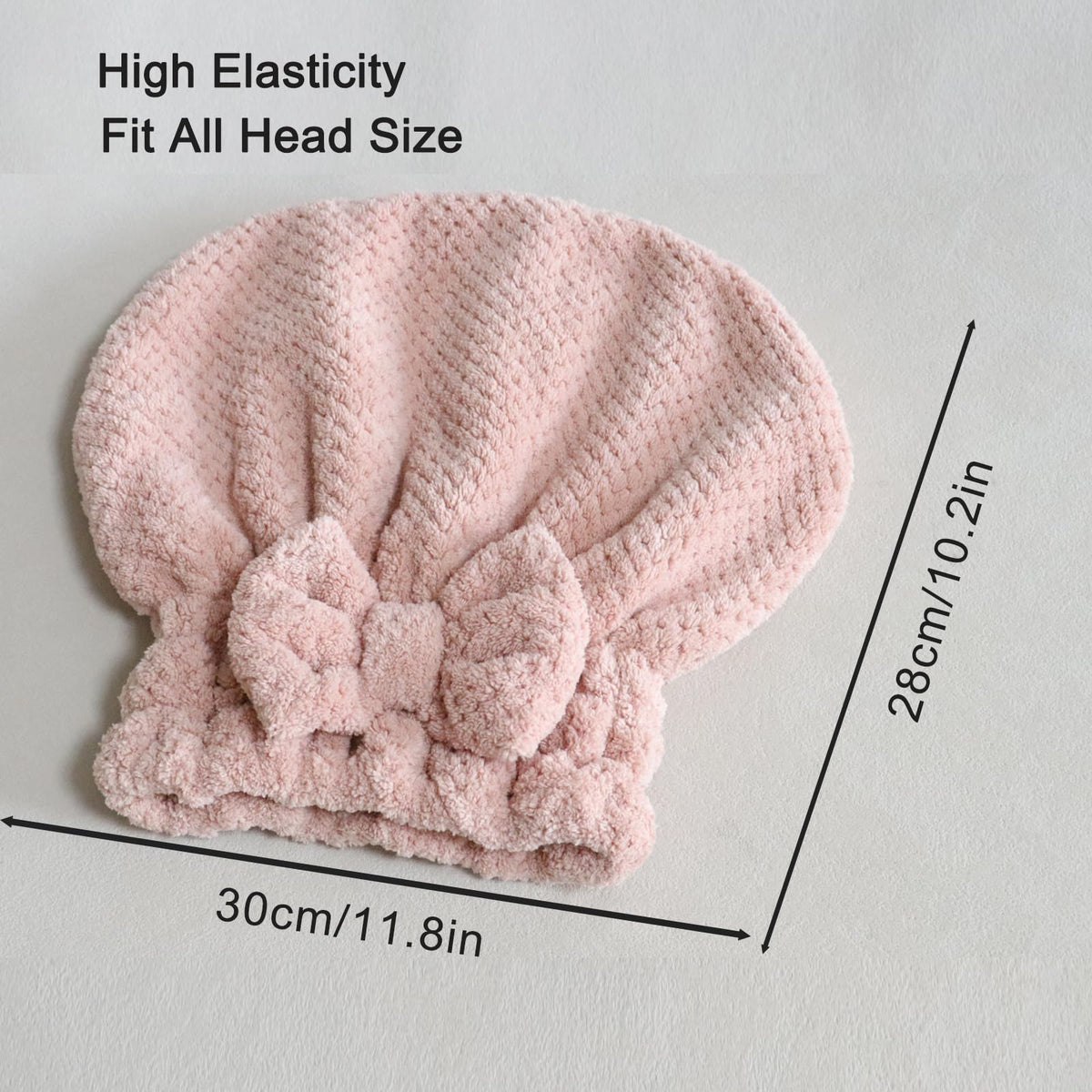 Jseng no-slip one-piece hair towel cap secures securely for hands-free routines