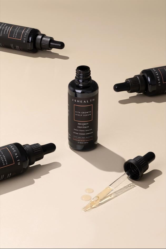 JSHealth Serum on scalp demonstrates oil-free, quick-absorbing finish