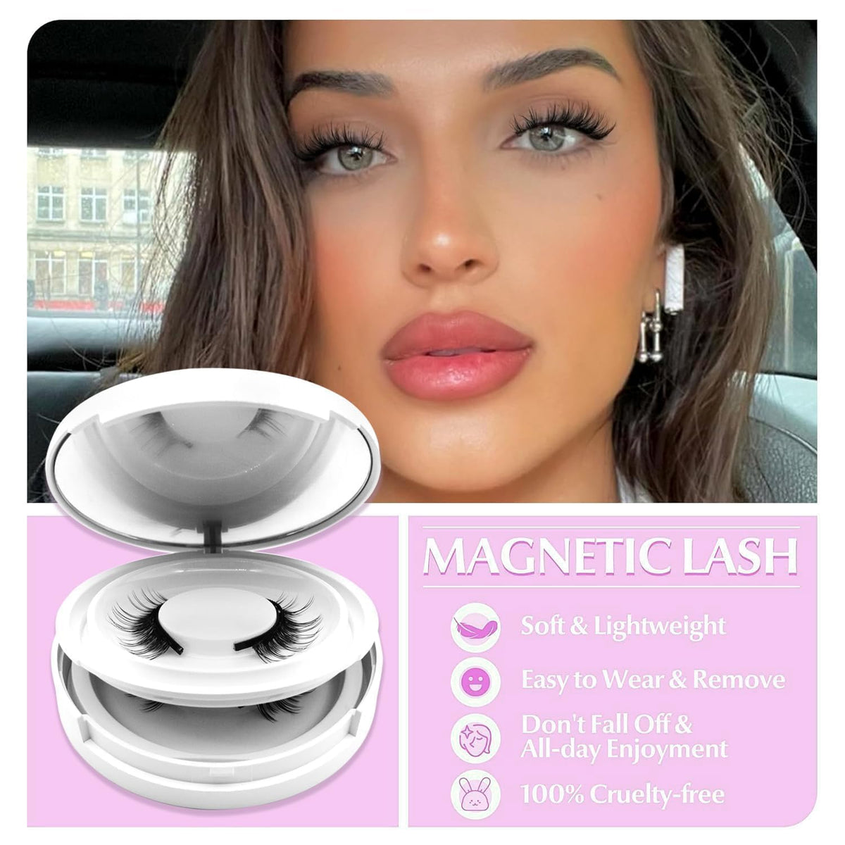 Jsqianfei Meylora natural style closeup, lightweight lashes for comfortable daily wear.