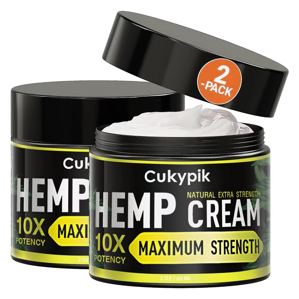 JUYIHEAL hemp cream 2-pack jar front enhances skin moisture with natural ingredients.