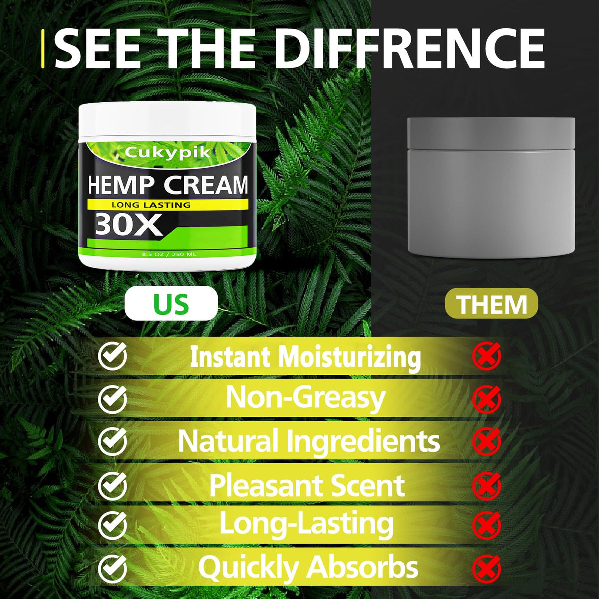 JUYIHEAL hemp cream ingredients list with natural botanical extracts