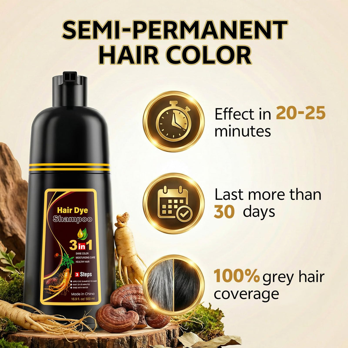 JUANCHI 500ml bottle highlighted for long-lasting color.