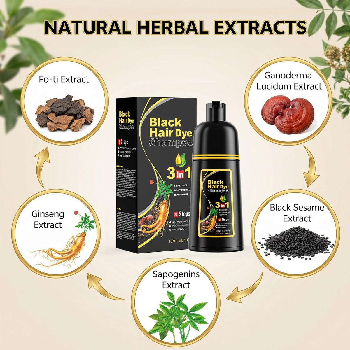 Applying JUANCHI Black Hair Dye Shampoo delivers gradual gray coverage.