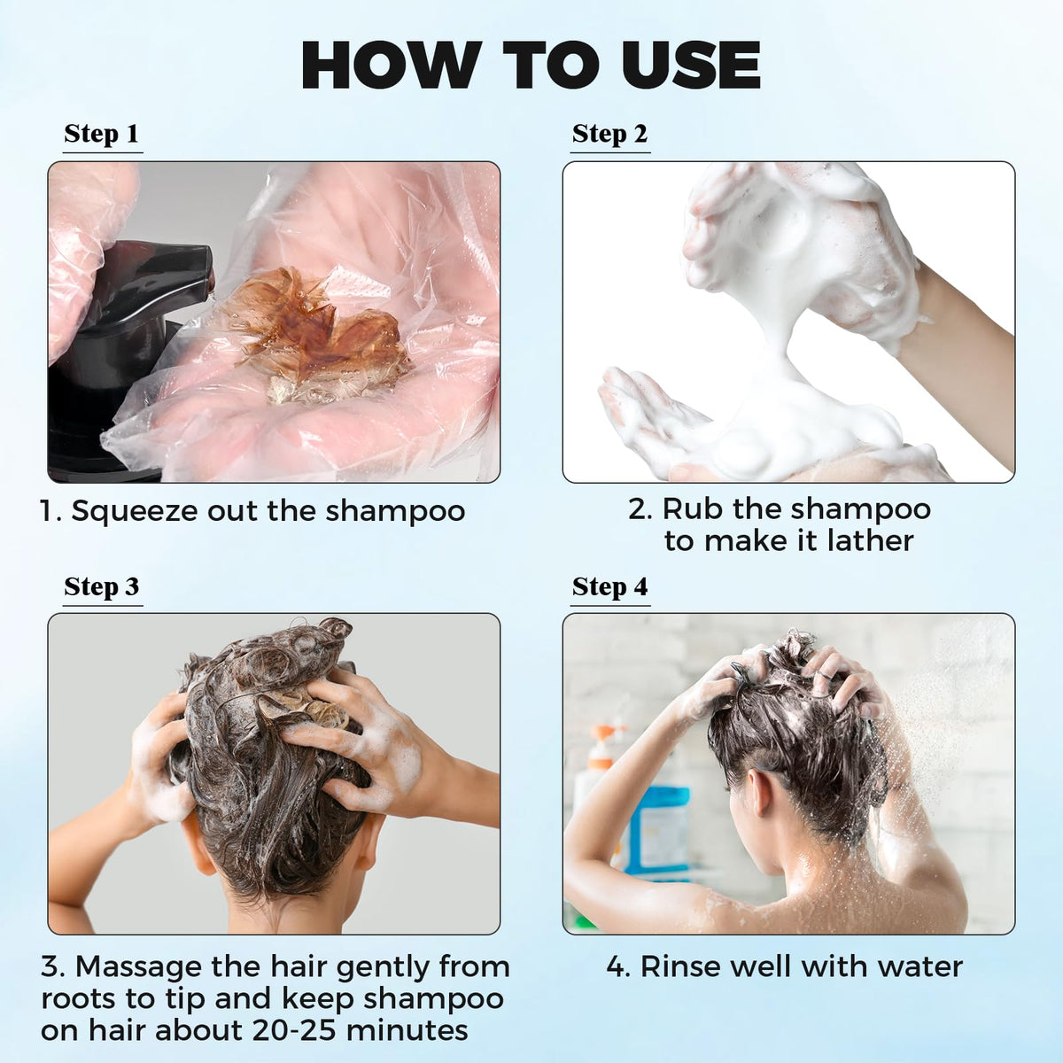 JUANCHI Dark Brown Hair Dye Shampoo color-maintenance helps refresh roots between washes.