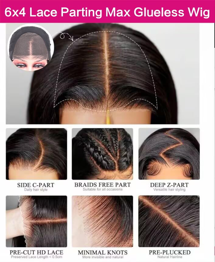JUBOTIN glueless wig with pre-cut lace and pre-plucked hairline for easy wear.