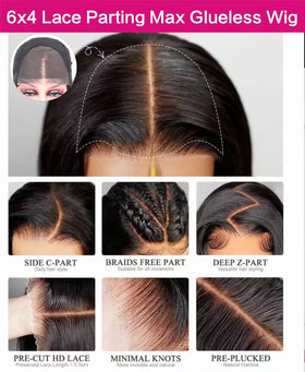 JUBOTIN glueless wig with pre-cut lace and pre-plucked hairline for easy wear.