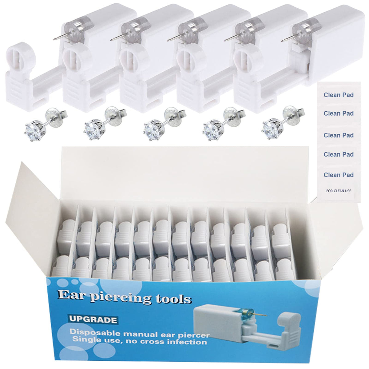 Judero ear piercing gun kit 72pcs with disposable safety for at-home piercing.
