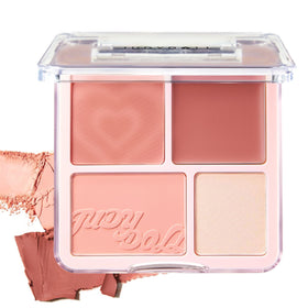 JUDYDOLL 2 In 1 blush highlighter palette compact for on-the-go touch-ups.