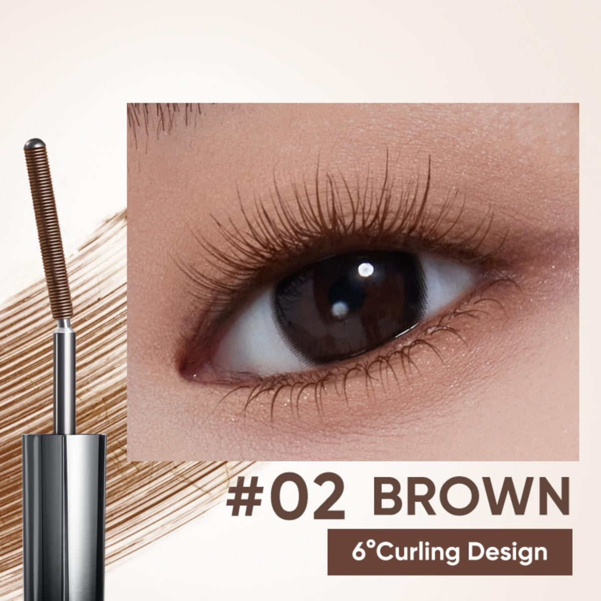Judydoll 3D Curling Eyelash Iron Mascara wand close-up, ultra-fine metal wand.