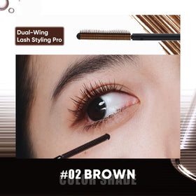 JUDYDOLL Brown waterproof mascara on eye, finishing with a natural look.