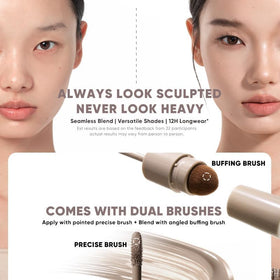 Judydoll Cool Toned Contour swatch showing buildable color and soft glow.