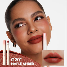 Judydoll Cushion Matte Lip Cream Maple Amber packaging close-up for premium feel