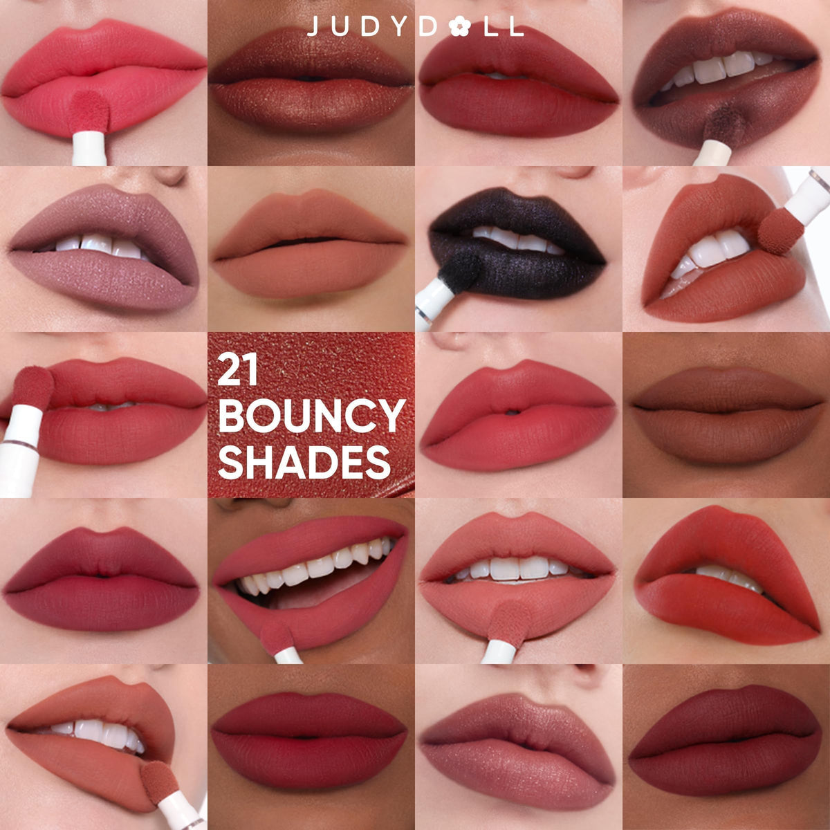 JUDYDOLL Cushion Matte Lip Cream N110 Vintage Wine on display.