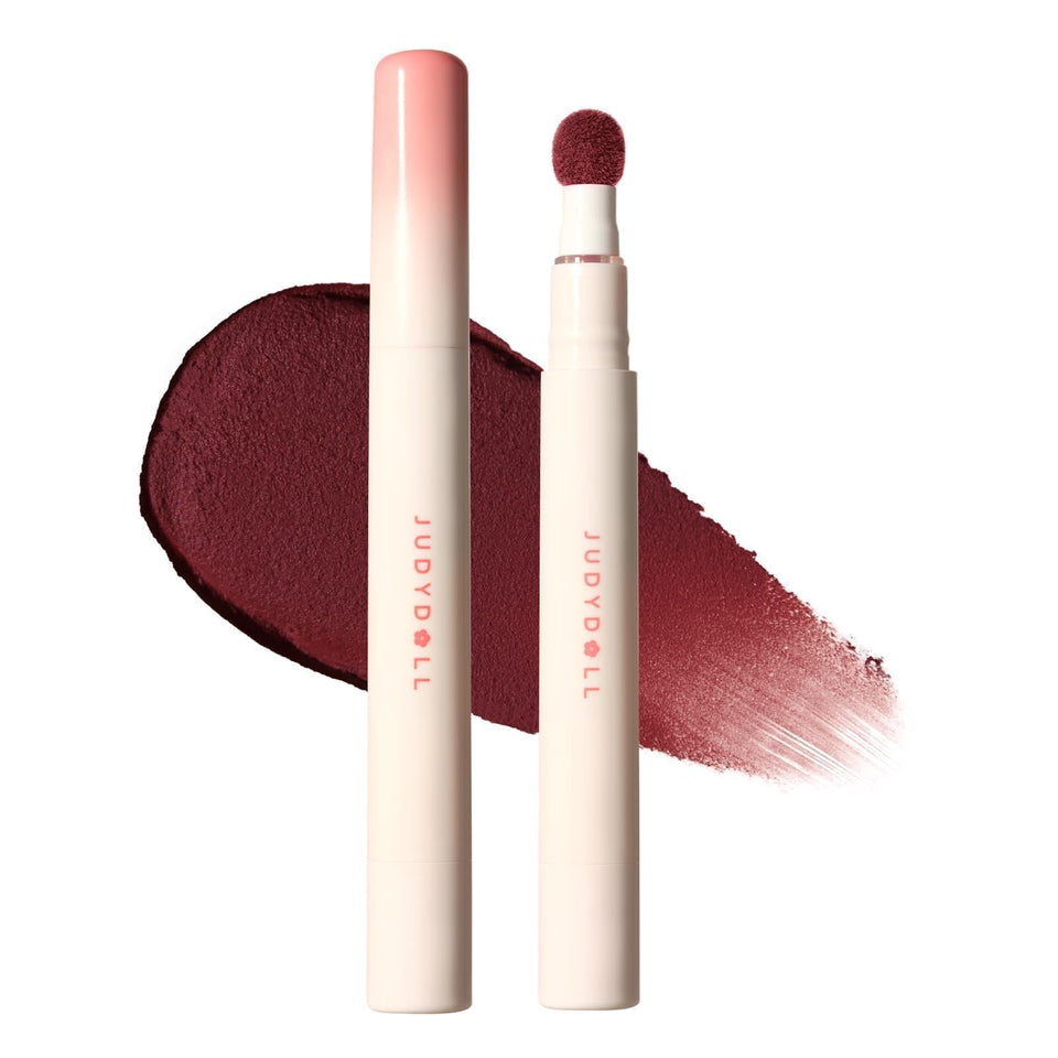 JUDYDOLL Cushion Matte Lip Cream N110 Vintage Wine tube delivers rich, long-lasting color.