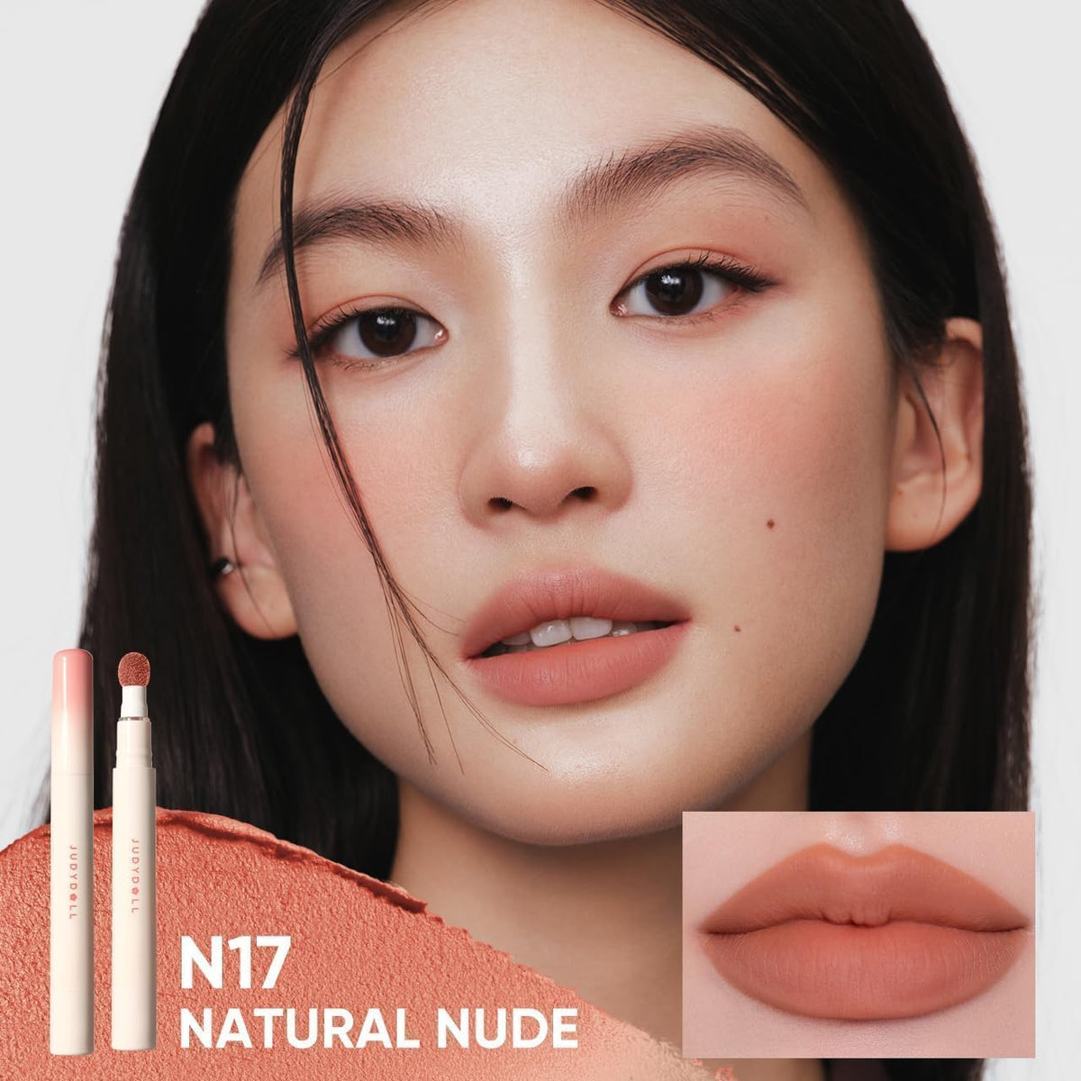 Judydoll Cushion Matte lip texture close-up shows silky glide