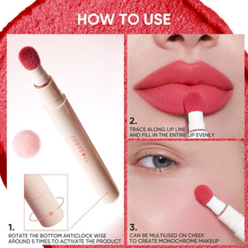 Judydoll lip cream with Tripeptide and Squalane nourishes lips while worn