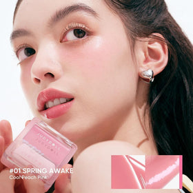 JUDYDOLL Glow Blush Balm built-in puff enables easy, even application