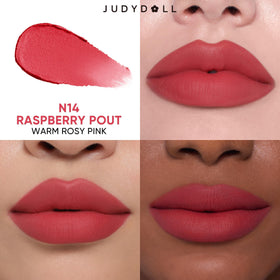 JUDYDOLL Hydrating Matte Lipstick with Tripeptide and Squalane provides silky glide