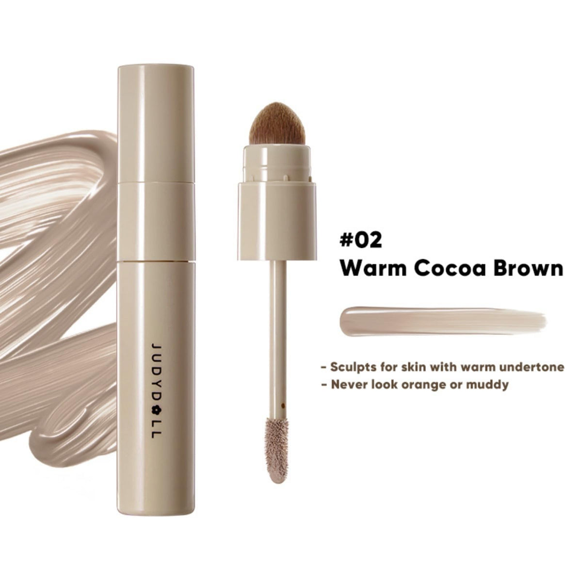 JUDYDOLL contour precise brush close-up for targeted contour application