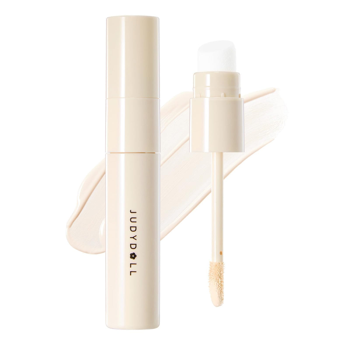 JUDYDOLL liquid contour and highlighter bottle showing natural shadows and soft glow