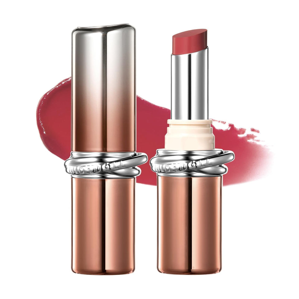 JUDYDOLL PDRN Stay Shine Lipstick swatch 106 enhances natural nude lips with rich color
