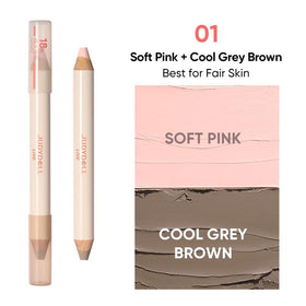 Judydoll Quick-Fix Contour Duo highlighter adds luminous cheekbone glow.
