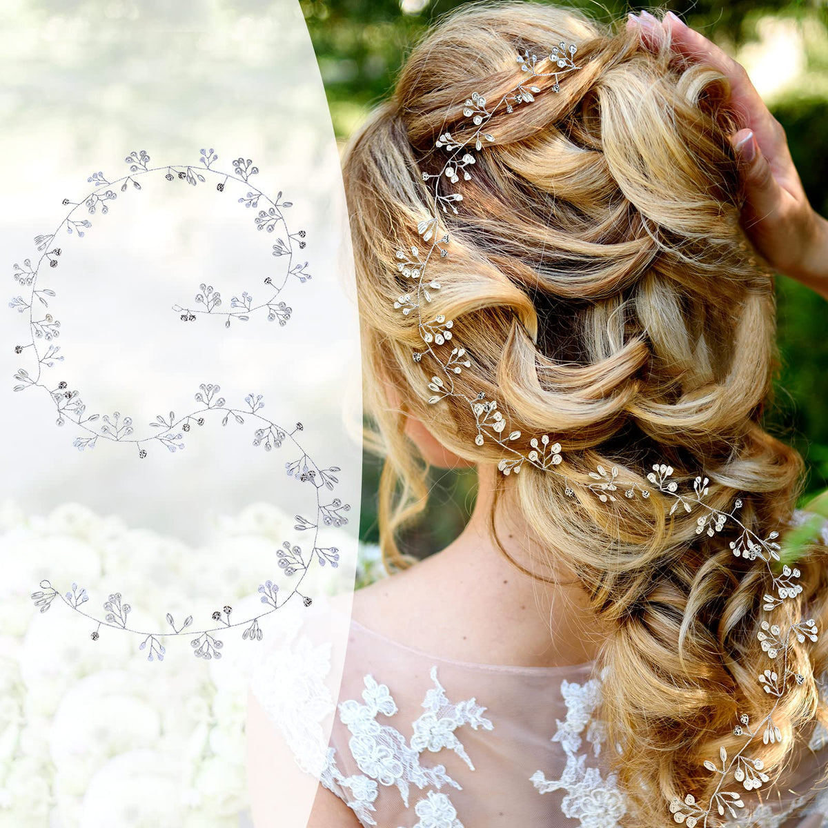 Juexica bridal side comb with gentle grip and shine