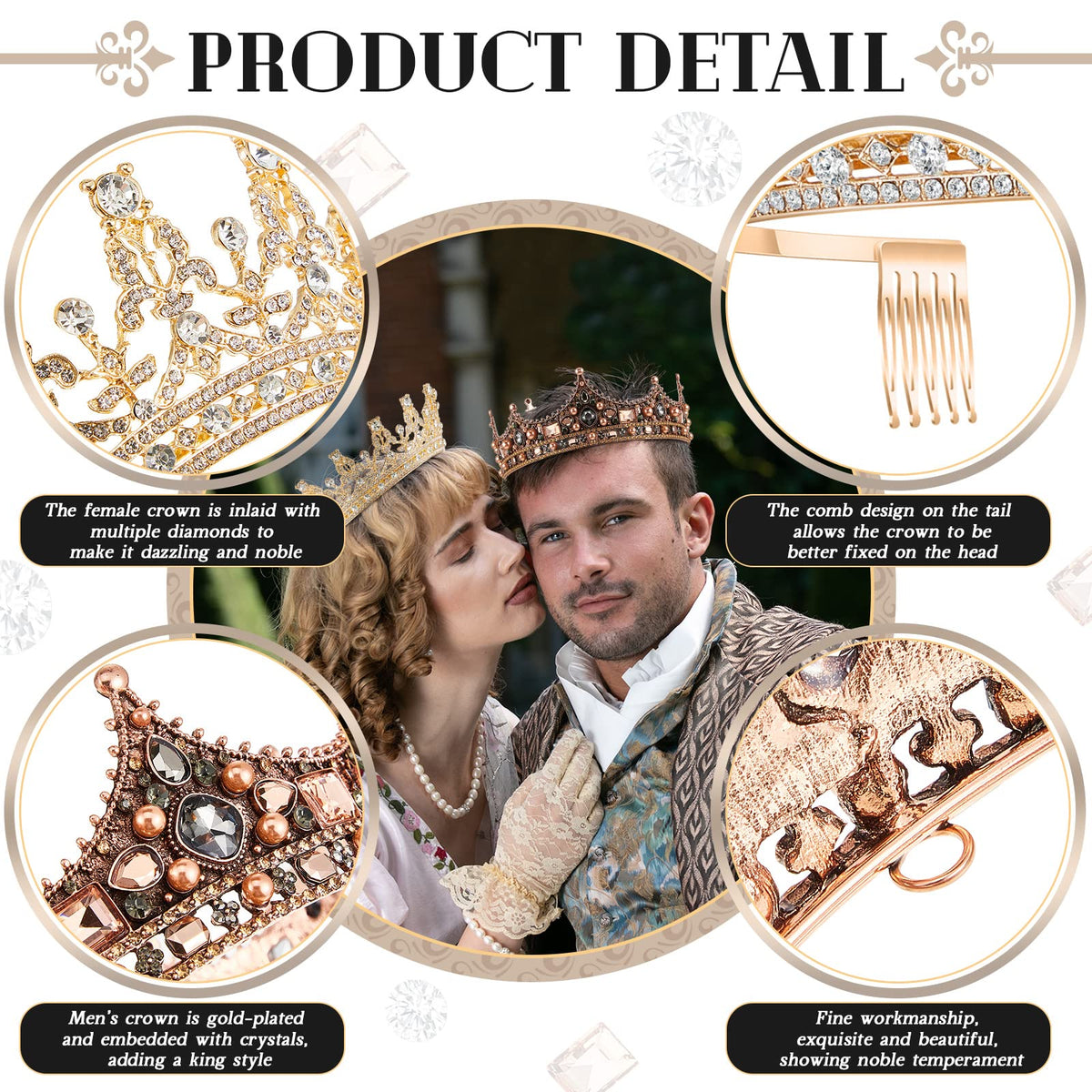 Juexica crown comb secure-fit prevents slipping during dance moments.