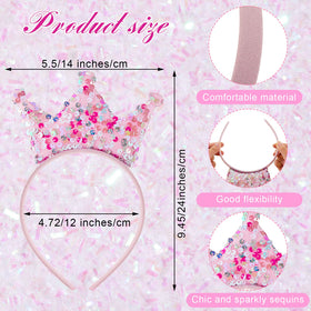 Juexica purple glitter crown headband perfect for princess-themed parties.