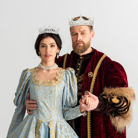 Juexica matching king crown and queen tiara set for prom