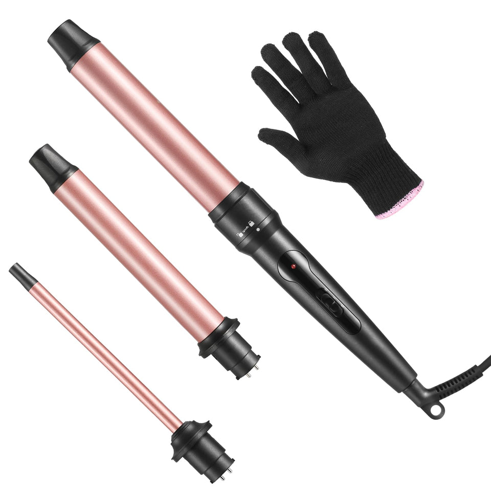 JuHaLeiw 3-in-1 curling wand with 3/8 inch small barrel for tight curls