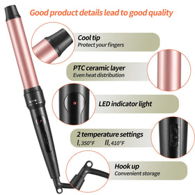 JuHaLeiw dual voltage curling wand for international travel