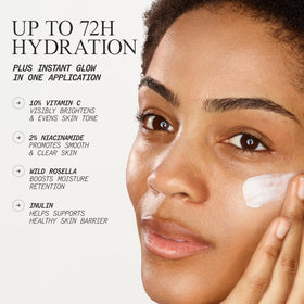 Juice Beauty PREBIOTIX C-Boost72 cream application demonstrates a smooth, radiant routine.