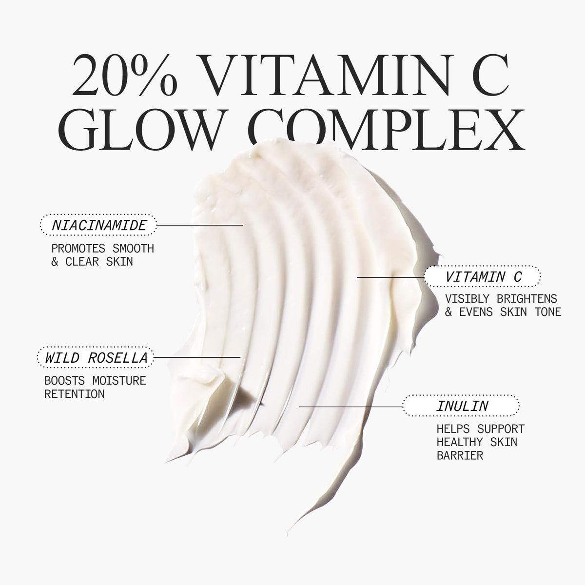 Juice Beauty PREBIOTIX C-Boost72 cream texture closeup shows whipped, hydrating formula.