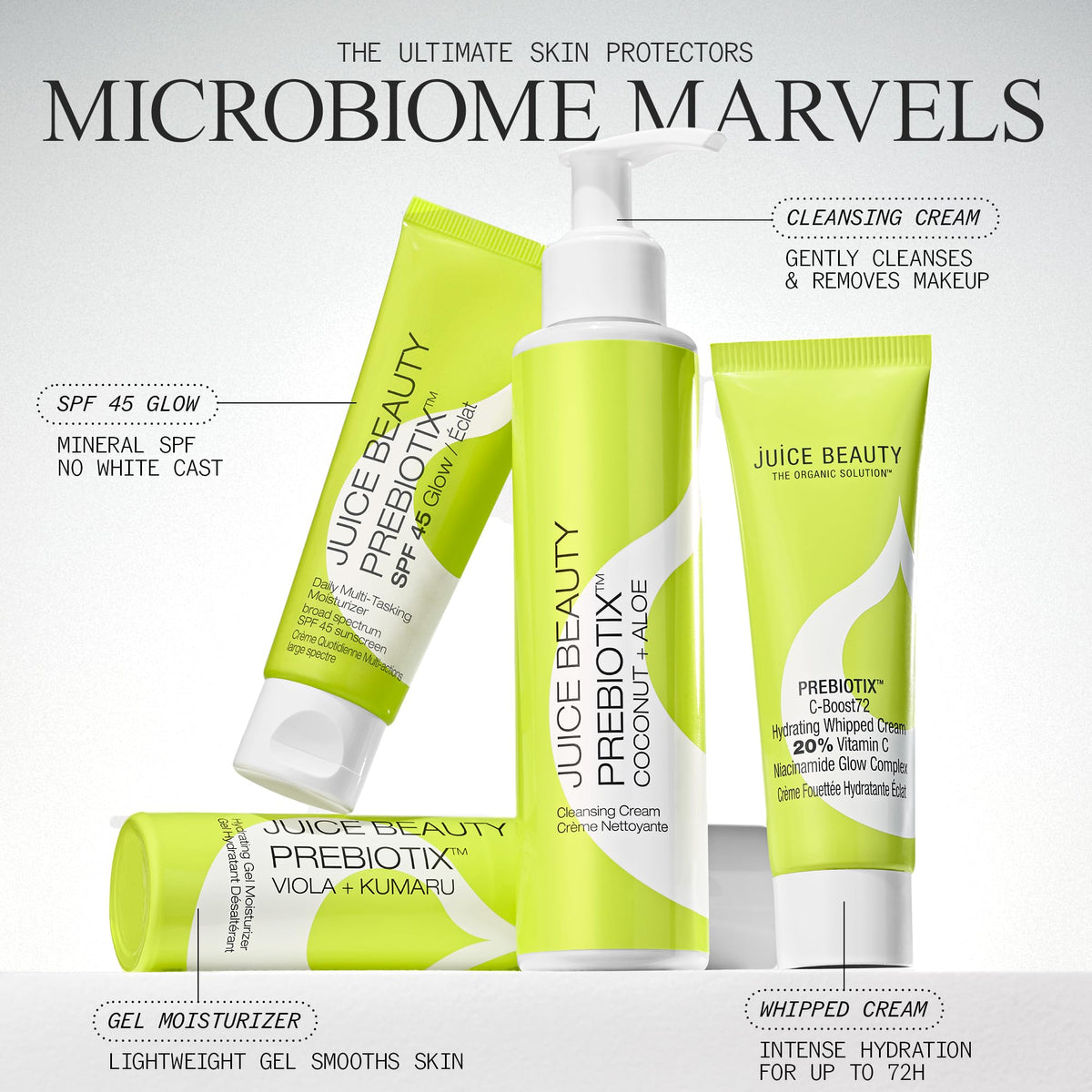 Juice Beauty PREBIOTIX C-Boost72 packaging closeup emphasizes vegan, cruelty-free ethos.