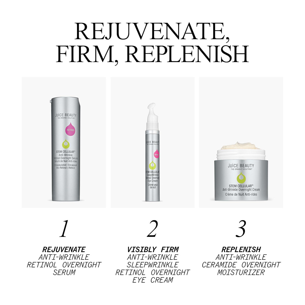 Juice Beauty vegan cruelty-free packaging badge reinforces clean beauty choice.