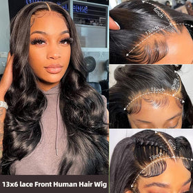 Juicqui 13x6 HD transparent lace close-up showing invisible hairline.