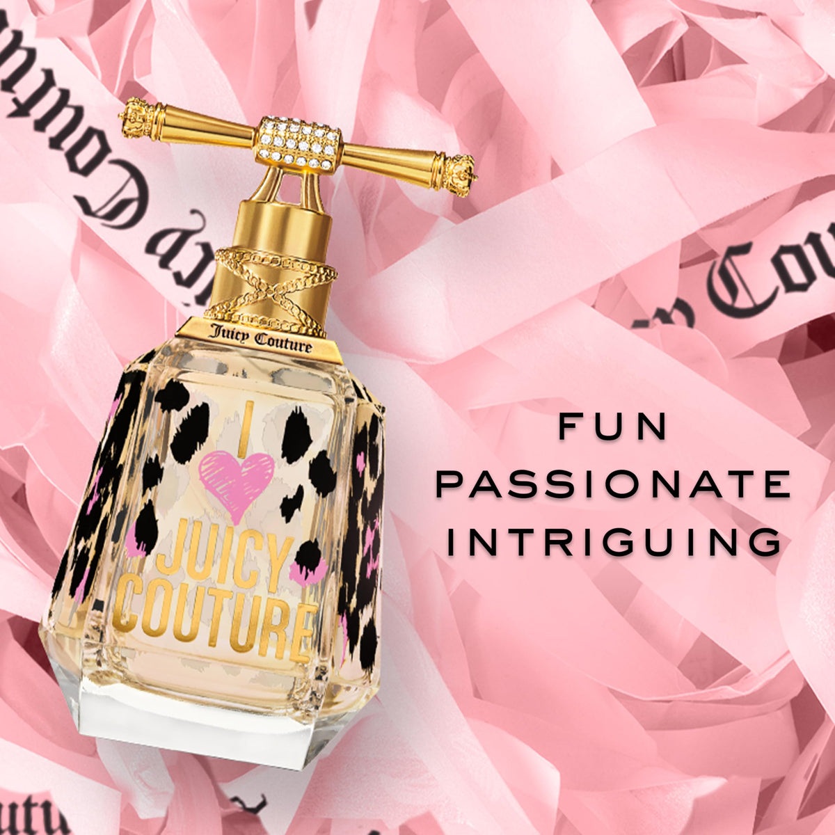 Juicy Couture I Love Juicy amber gourmand note signals bold character.