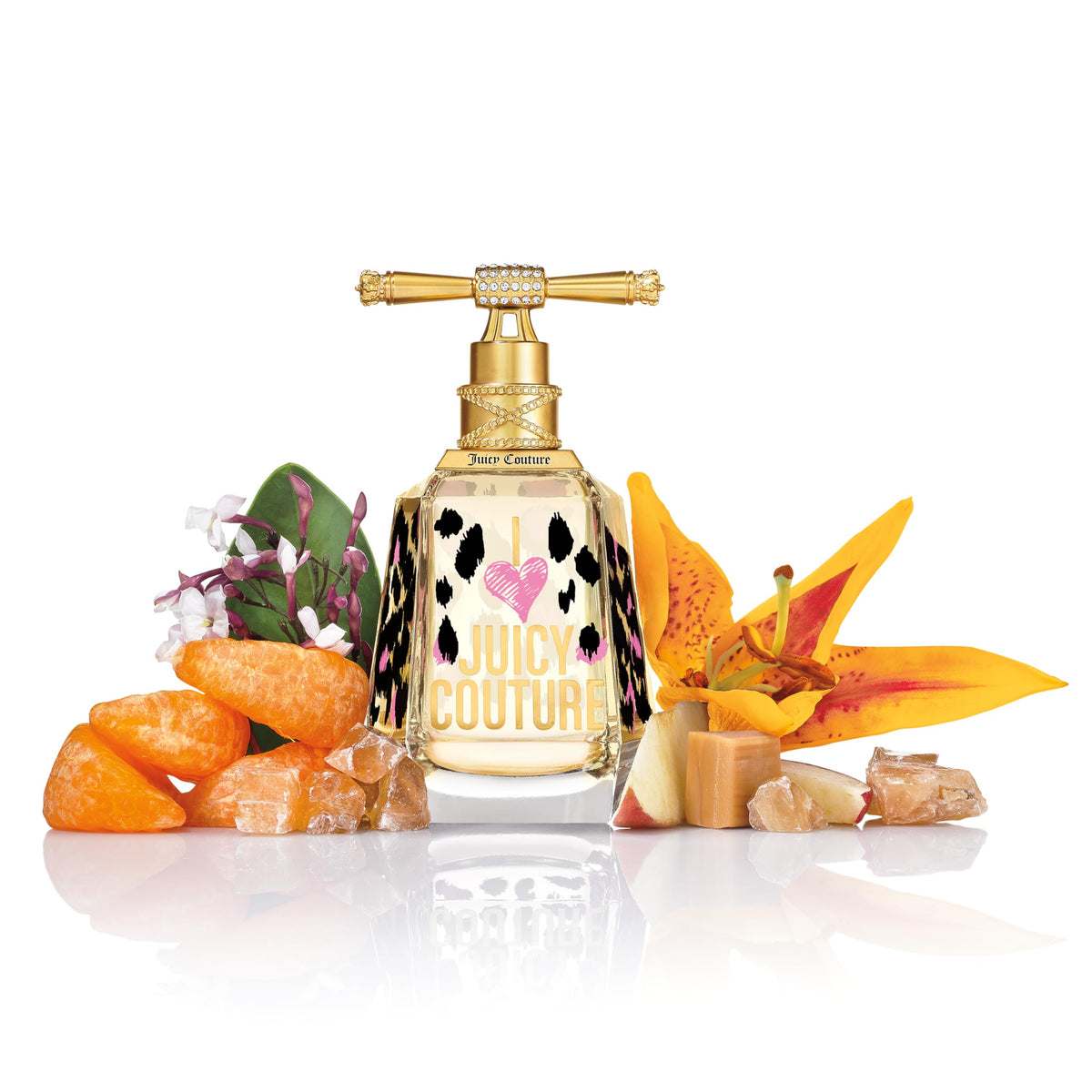 Juicy Couture I Love Juicy bottle cap, chic for evening looks.