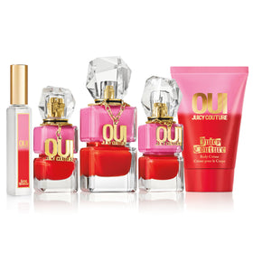 Juicy Couture Oui EDP on vanity, inspiring a confident daytime ritual.